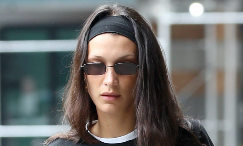 Bella Hadid Wears An ‘Empathy’ Sweatshirt As She Returns Homes With A Pair Of Cowboy Boots In A Max Mara Bag In New York City