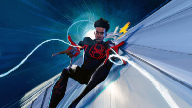 Miles Morales in the "Spider-Man: Across the Spider-Verse" movie part one.