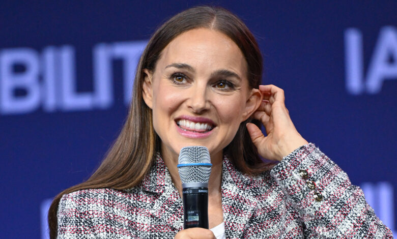 Natalie Portman Goes Preppy in Wedge Sandals at IAA Conference in Germany