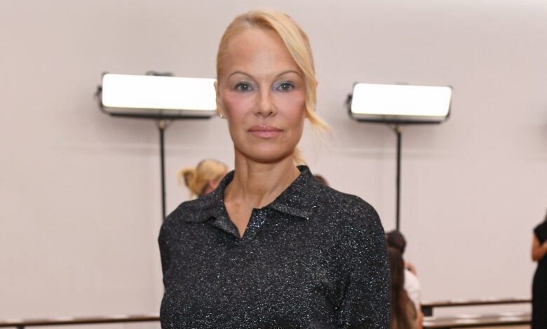 Pamela Anderson Gleams in Glossy Pumps at Proenza Schouler’s Spring 2024 Show