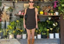 Olivia Rodrigo wearing a polka dot dress